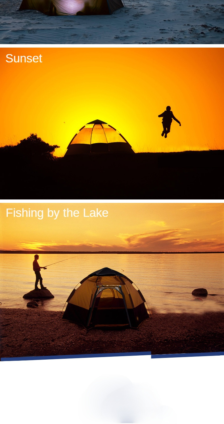 Cheap Goat Tents Outdoor Hexagonal 3 4 People Multi Person Automatic Rainproof Camping Family Leisure Tent Upgrade Tents 